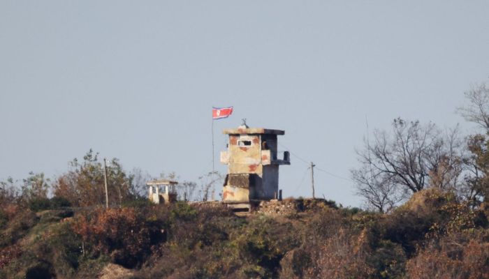 A North Korean guard post is seen in this picture taken near the demilitarized zone separating the two Koreas, in Paju, South Korea, November 4, 2022.— Reuters