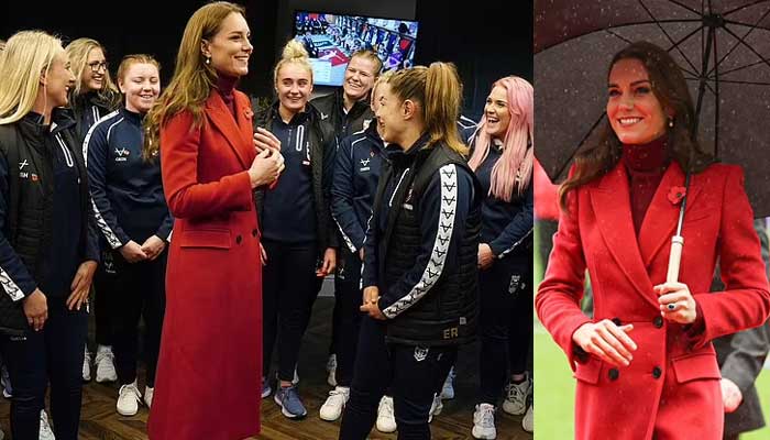 Kate Middleton wows in red outfit as she cheers England to victory amid pregnancy rumours