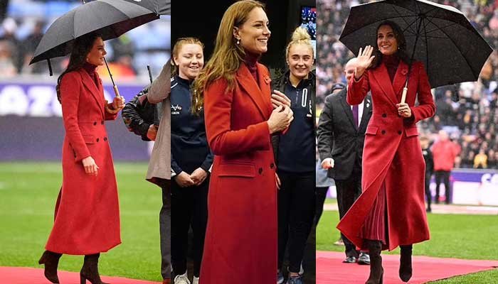 Kate Middleton wows in red outfit as she cheers England to victory amid pregnancy rumours