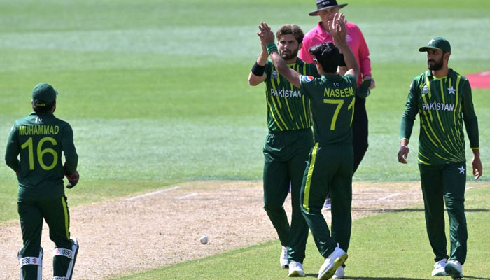 Shaheen Shah Afridi celebrates after dismissing a Bangladesh batsman. — Twitter/ICC