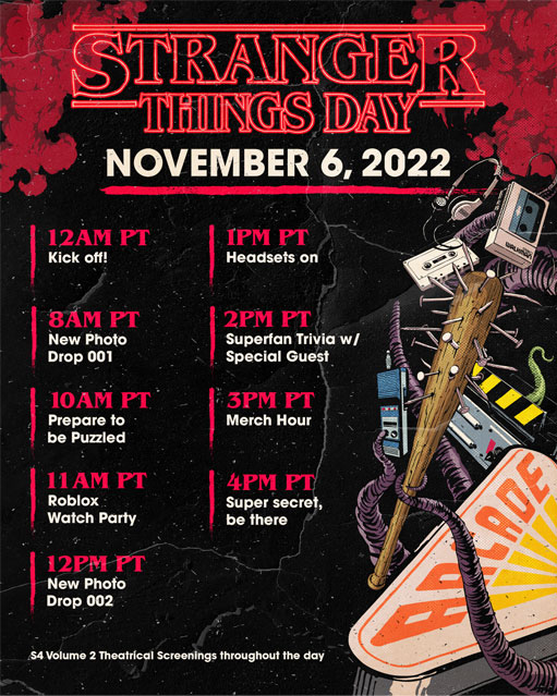 Netflix reveals Stranger Things Day 2022 Schedule
