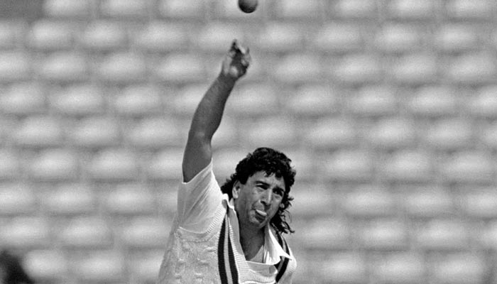 Abdul Qadir lets it rip during Pakistans tour of England in 1987. — ICC/File