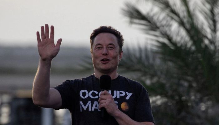 SpaceX Chief Engineer Elon Musk gestures during a joint news conference with T-Mobile CEO Mike Sievert at the SpaceX Starbase, in Brownsville, Texas, U.S., August 25, 2022.— Reuters