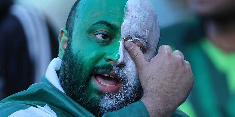 A Pakistan supporter gestures before the start of the ICC Men's Twenty20 World Cup 2022 semi-final cricket match between New Zealand and Pakistan at the Sydney Cricket Ground in Sydney on November 9, 2022. — AFP
