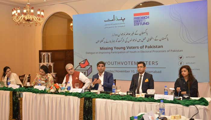 Participants at a dialogue organised by PILDAT & Friedrich-Ebert-Stiftung (FES) Pakistan to discuss the ‘Missing Young Voters of Pakistan’ in Islamabad. — PILDAT