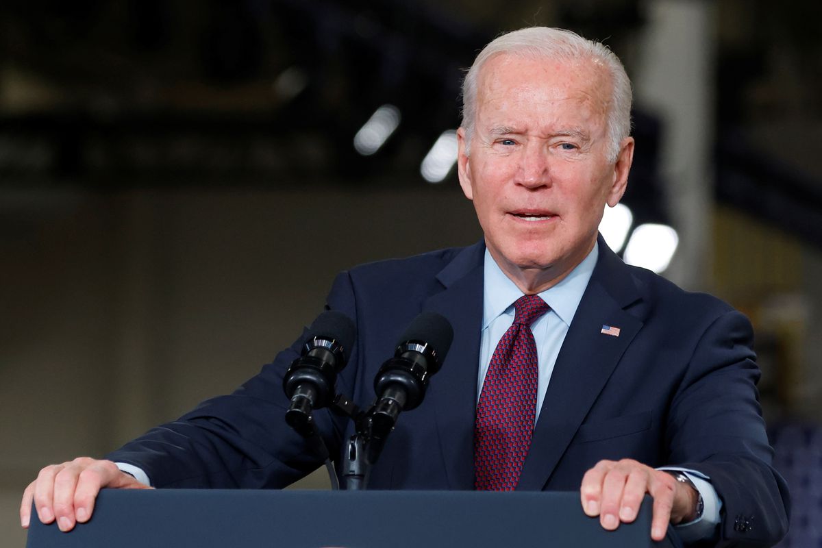 U.S. President Joe Biden delivers remarks after touring the General Motors Factory ZERO electric vehicle assembly plant in Detroit, Michigan, U.S. November 17, 2021.— Reuters