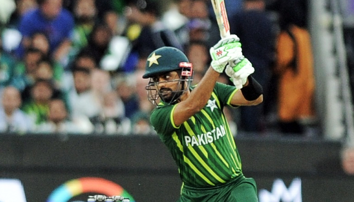 Pakistan skipper Babar Azam hits a shot during the T20 World Cup final against England at theMelbourne Cricket Ground, on November 13, 2022. — Twitter/PCB