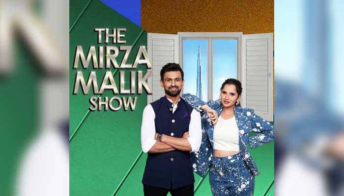 Shoaib Malik and Sania Mirza pose for the poster of their show. — UrduFlix