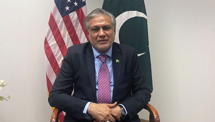 Finance Minister Ishaq Dar speaks during an interview in Washington, DC, on October 14, 2022. — AFP