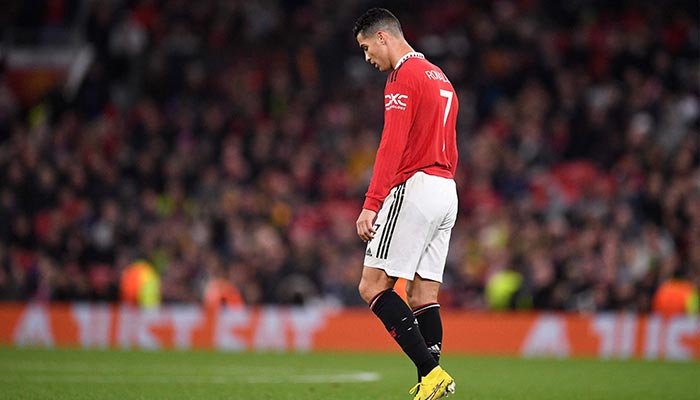 Manchester United´s Portuguese striker Cristiano Ronaldo reacts during the UEFA Europa League at Old Trafford stadium in Manchester, northwest England. — AFP