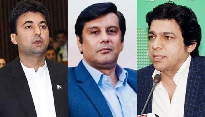 PTI leader Murad Saeed (L), slain journalist Arshad Sharif and former PTI member Faisal Vawda. — Twitter/PID/File