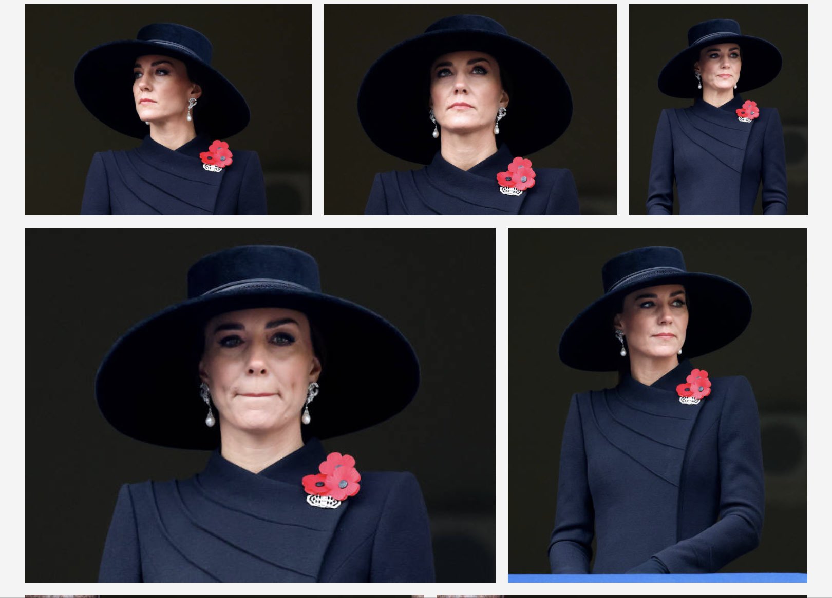 Getty images: Kate Middleton on Remembrance Sunday