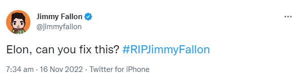 Jimmy Fallon requests Elon Musk to take down hashtag #RIPJimmyFallon on Twitter