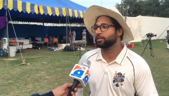 Pakistan left-handed batter Imam-ul-Haq speaks during an interview with Geo News in Lahore, on November 17, 2022. — Photo by author