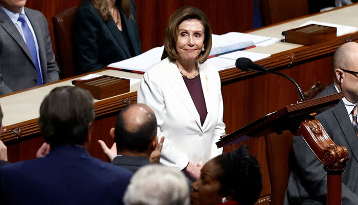 US House Speaker Nancy Pelosi (D-CA) listens to applause from her House colleagues after she announced that she will remain in Congress but will not run for re-election as Speaker of the House after Republicans were projected to win control of the House of Representatives, on the floor of the House Chamber of the US Capitol in Washington, US, November 17, 2022. — Reuters