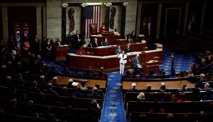 US House Speaker Nancy Pelosi (D-CA) announces that she will remain in Congress but will not run for re-election as Speaker after Republicans were projected to win control of the House of Representatives, on the floor of the House chamber of the US Capitol in Washington, US, November 17, 2022. — Reuters