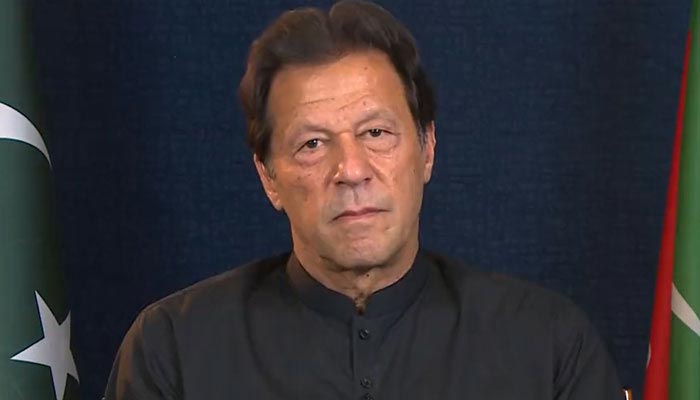 PTI Chairman Imran Khan speaks during an interview in this undated photo. — Screengrab/Twitter