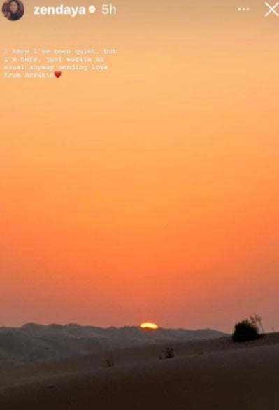 Dune: Part Two Zendaya sends love from Arrakis