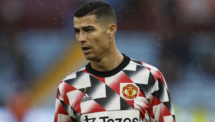 Manchester Uniteds Cristiano Ronaldo during the warm up before the match. — Reuters