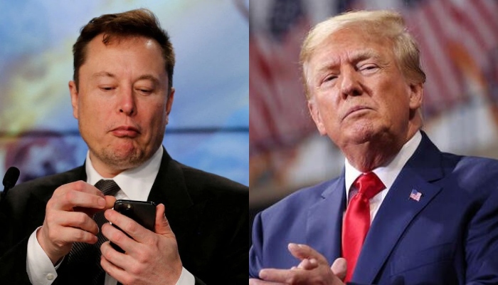 Tesla and Space X chief Elon Musk (L) andformer US President Donald Trump. — Reuters/File