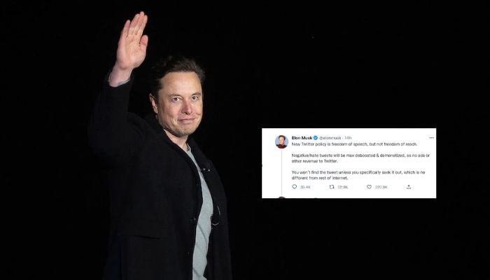 Elon Musk gestures as he speaks during a press conference at SpaceXs Starbase facility near Boca Chica Village in South Texas on Feb. 10, 2022.— AFP