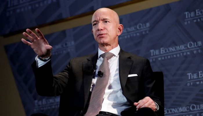 Jeff Bezos, president and CEO of Amazon and owner of The Washington Post, speaks at the Economic Club of Washington DCs Milestone Celebration Dinner in Washington, U.S., September 13, 2018.— Reuters