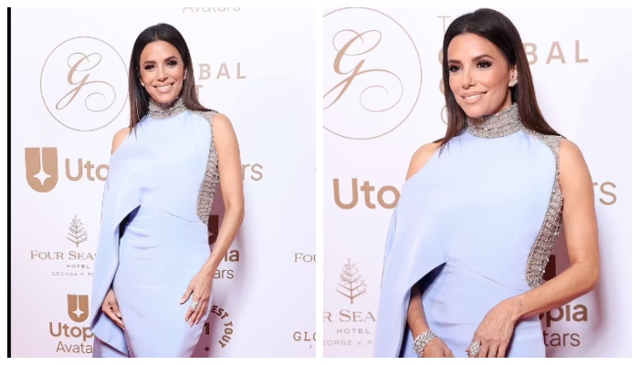 Eva Longoria is ethereal in floor-length dress as she attends Global Gift Gala