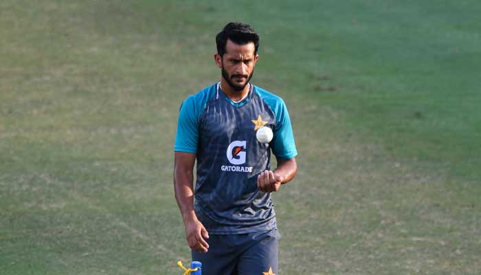 Pakistan´s Hasan Ali prepares to bowl before the start of the Asia Cup Twenty20 international cricket Super Four match between Pakistan and Sri Lanka at the Dubai International Cricket Stadium in Dubai on September 9, 2022. — AFP