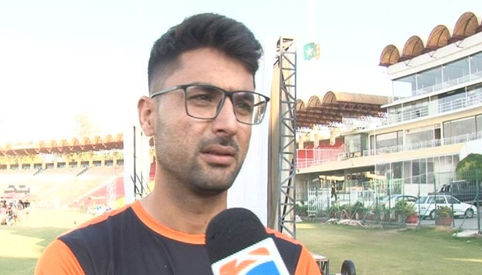 Pakistan spin bowler Abrar Ahmed speaks during an interview with Geo News in Lahore, on November 22, 2022. — Photo by author