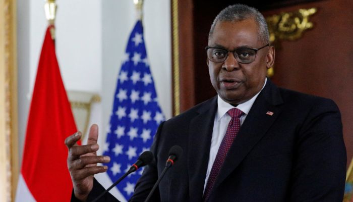 US Defence Secretary Lloyd Austin speaks during a joint news conference with Indonesias Defence Minister Prabowo Subianto (not pictured), following their meeting in Jakarta, Indonesia, November 21, 2022.— Reuters