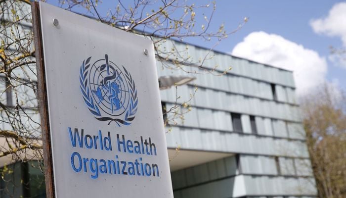 A logo is pictured outside a building of the World Health Organization (WHO) during an executive board meeting on update on the coronavirus disease (COVID-19) outbreak, in Geneva, Switzerland, April 6, 2021.— Reuters