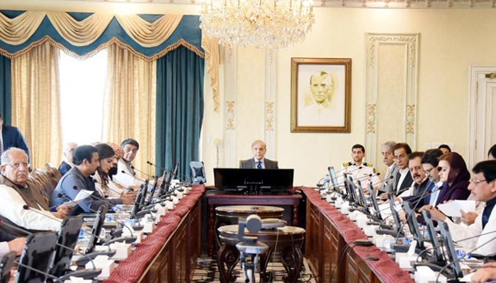 Prime Minister Shehbaz Sharif chairs a meeting of the federal cabinet in this undated photo. — PID/File