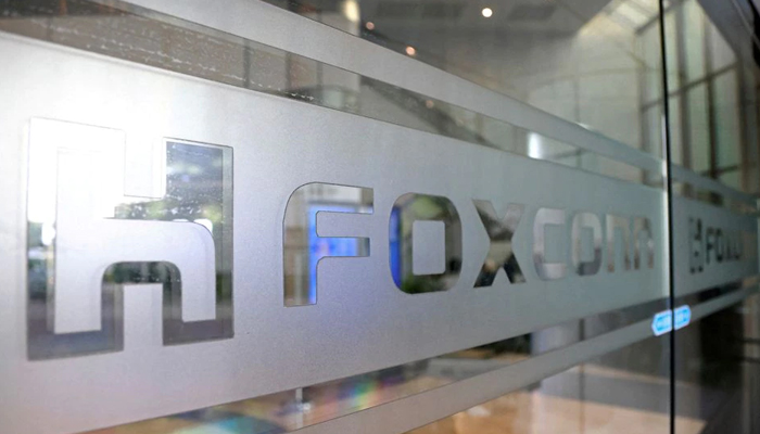 The Foxconn logo is seen on a glass door at its office building in Taipei, Taiwan November 12, 2020. — Reuters