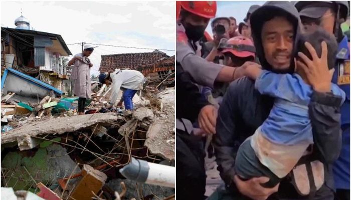 Bocah Indonesia, 6, diselamatkan dari puing-puing gempa setelah dua hari