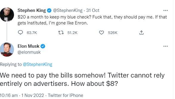 Stephen King hits out at Elon Musk over advertisers pull out from Twitter