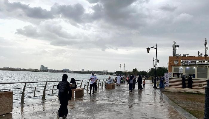 General view of flood water following a day of heavy rain, in Jeddah, Saudi Arabia, November 24, 2022.— Reuters