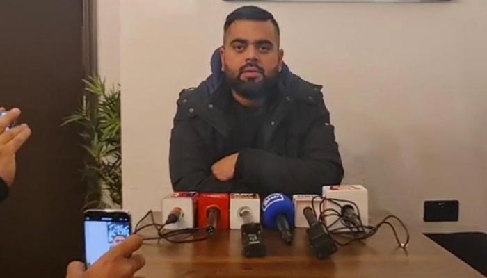 Shuja Hussain Shah distances his family from Tasnim Haider’s allegations at London talk. — Provided by our correspondent