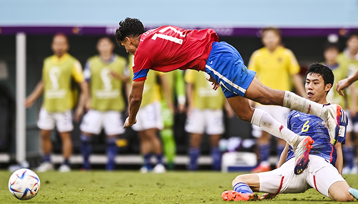 Foto LaPresse - Fabio Ferrari 27 Novembre 2022 Doha, Qatar - Sport - Calcio - Qatar 2022 - Coppa del Mondo Fifa - Giappone v Costa Rica - Gruppo E - Fase a Gironi - Ahmad Bin Ali Stadium.Nella foto:- November 27, 2022 Doha, Qatar - sport - Soccer - Qatar 2022- Fifa World Cup - Japan v Costa Rica - Group E - group stage - Ahmad Bin Ali Stadium. — Reuters