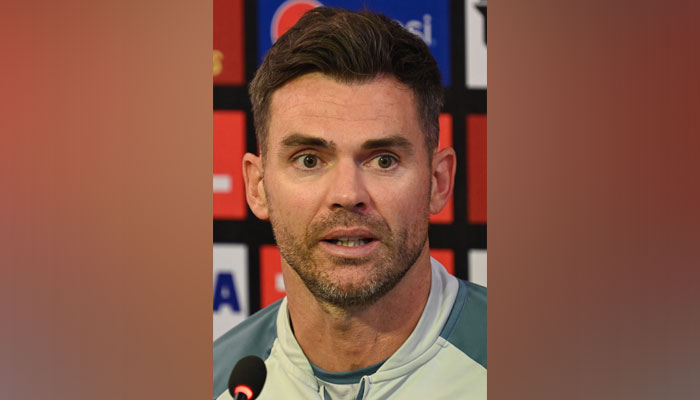 Englands James Anderson speaks with the media after a training session ahead of their first cricket Test match against Pakistan, at the Rawalpindi Cricket Stadium in Rawalpindi on November 29, 2022. — AFP