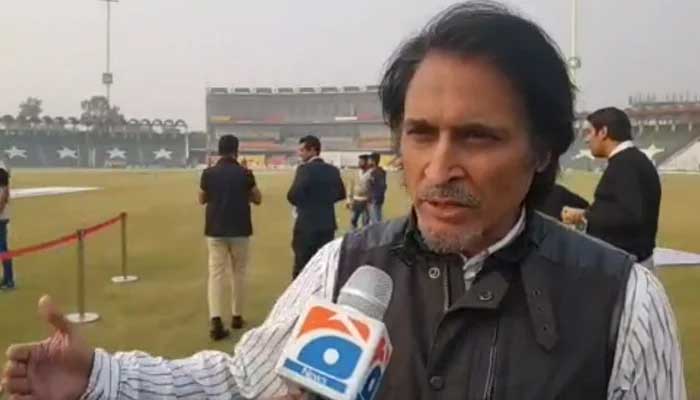 PCB chairman Ramiz Raja during an interview with Geo News in Lahore on November 29, 2022. — Screengrab/Geo News