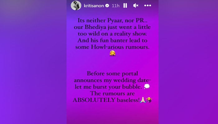 Kriti Sanon denies wedding rumors with Prabhas