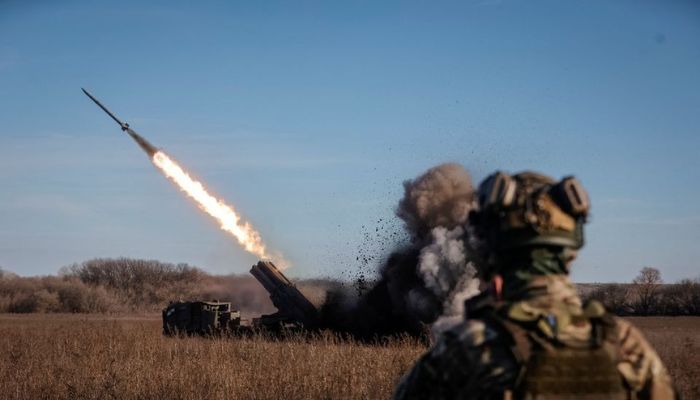 Ukrainian servicemen fire with a Bureviy multiple launch rocket system at a position in Donetsk region, as Russias attack on Ukraine continues, Ukraine November 29, 2022.— Reuters