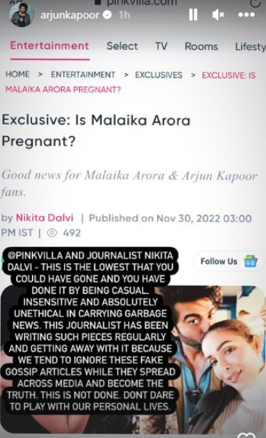 Arjun Kapoor shares cryptic post after fake news of Aroras pregnancy