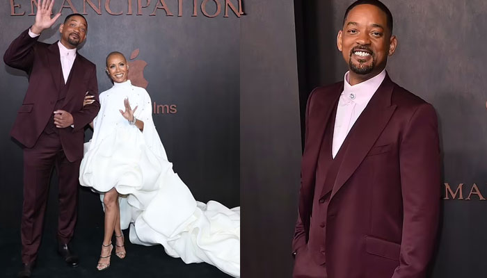 Will Smith walks red carpet with Jada at Emancipation premiere