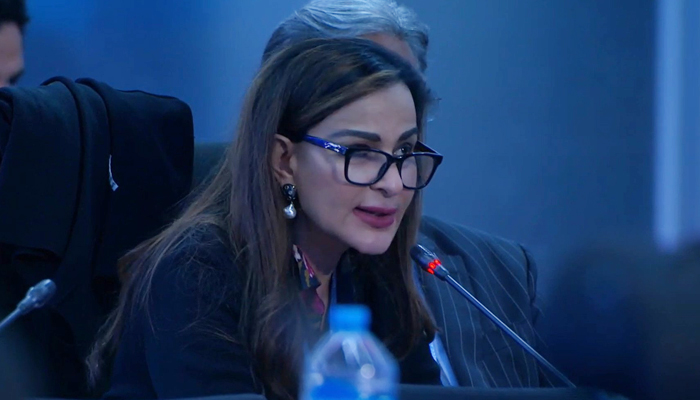 Federal Minster for Climate Change Senator Sherry Rehman speaking at the Closing Plenary of the COP27 in Sharm el Sheikh, Egypt, on November 20, 2022. — Twitter/LossandDamage
