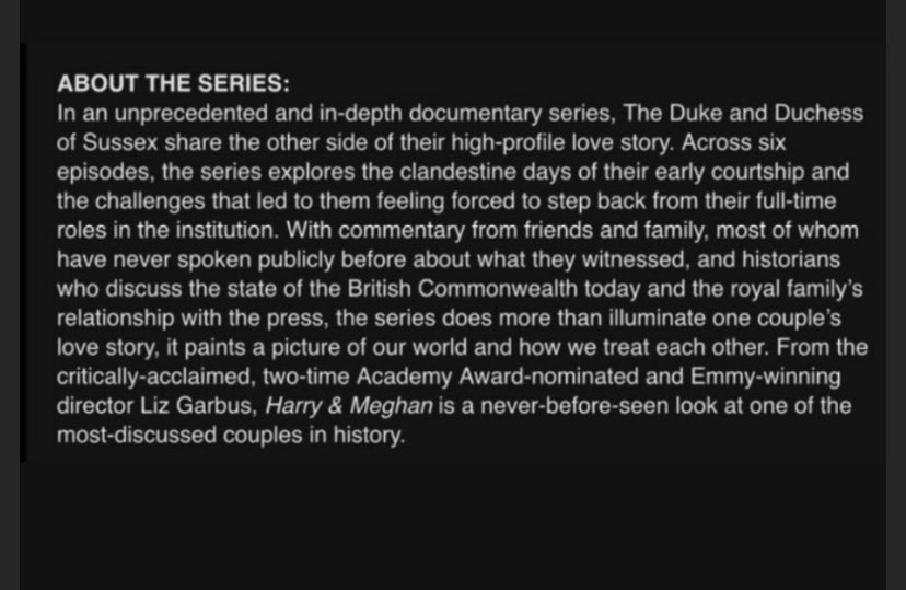 Meghan and Harrys documentary synopsis suggests family member to speak on their behalf