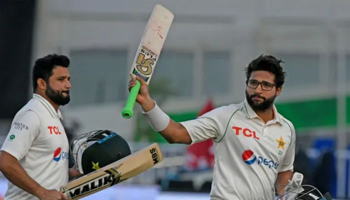 Imam-ul-Haq gestures after his half-century in the Pak vs Aus test match, first day, March 2022.— ICC