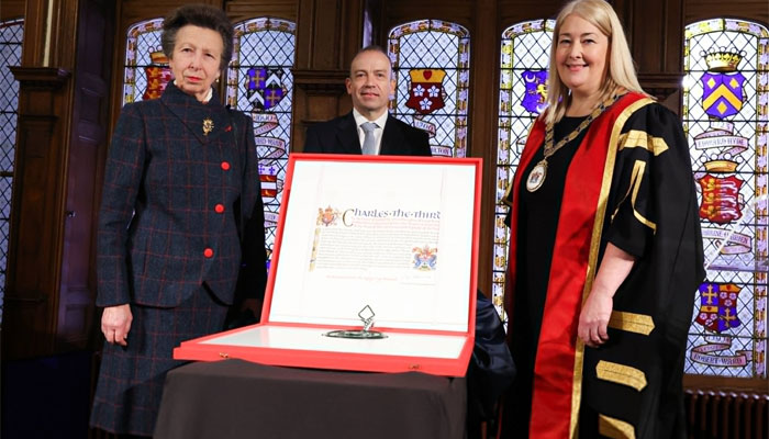 King Charles sister Princess Anne officially confers city status on Bangor