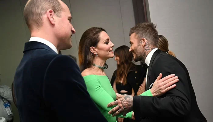 Kate Middleton gives peck to David Beckham, leaving fans jaw-dropped