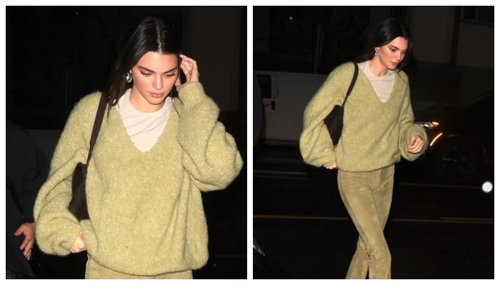 Kendall Jenner serves a killer look in green as she steps out for dinner
